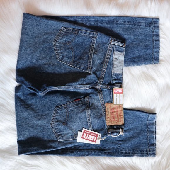 NEW Lowrise Levi's 1967 LOT #505 Straight Jeans 27 Vintage Distressed Patchwork - Picture 2 of 8